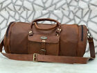 New Leather Travel Weekend Overnight Duffle Luggage Bag Both Sides Zipper