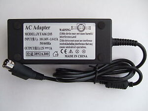 12V 5A AC adapter for TV and Monitors (4 pin connector) & mains lead