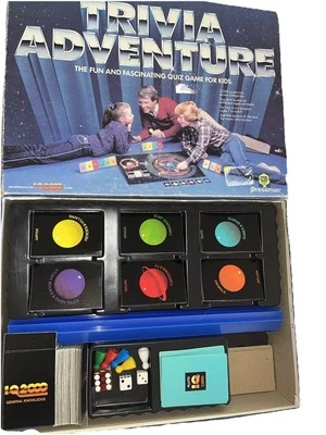 Trivia Adventure Quiz Juego Pressman Juego de Mesa #2000 1983 Completo Foto 1 de 4