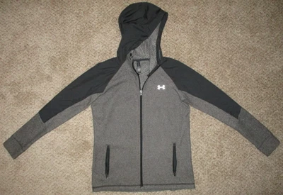 Under Armour Sudadera con Capucha Cold Gear Infrarrojo Chaqueta Lluvia S Suelta ¡NUEVA! Cremallera completa gris Foto 1 de 4