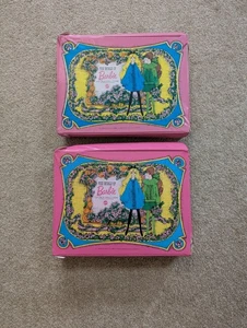 The World Of Barbie Double Doll Case Mattel 1968 Pink Carrying Cases READ DESCR. - Photo 1/16
