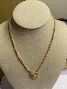 Damen Gold Herz Anhänger Halskette Zirkonia Sterlingsilber Rachel Zoe - Bild 1 von 6