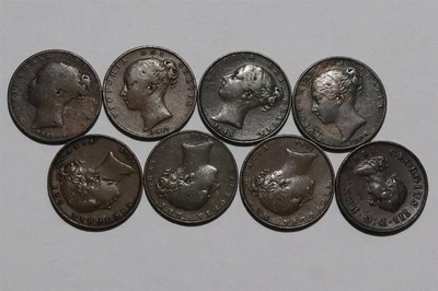 🧭 🇬🇧 Reino Unido GB FARTHINGS VICTORIA ALGUNOS ESCASOS 1846/1849 B88 #6 XU9 Foto 1 de 4