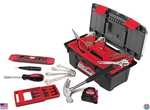 53-Piece Household Tool Set with Toolbox for DIY Repairs & Crafts - Red - Picture 1 of 7