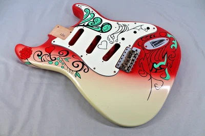 Mjt Officiel Personnalisé Vintage Âgés Nitro Guitare Corps Marque Jenny VTS - Photo 1/4