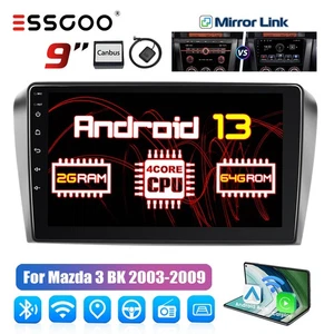 9" Android 13 Carplay Autoradio GPS NAVI RDS Wifi 2+64G Für Mazda 3 BK 2003-2009 - Bild 1 von 15
