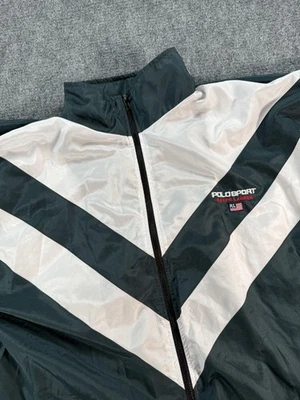 Vintage Polo Sport Ralph Lauren Jacket Mens Large Green White Windbreaker 90s - Image 1 of 4