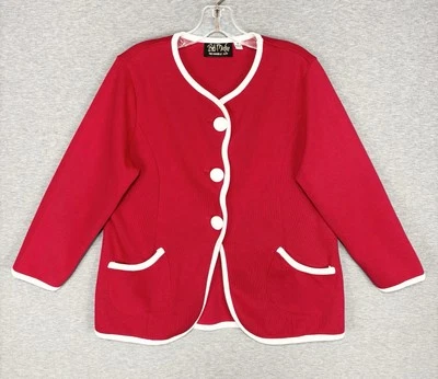 Chaqueta para mujer Bob Mackie roja atrevida talla mediana grande botón blazer chaquetón Foto 1 de 4