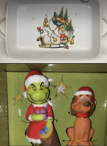Cazuela/plato para hornear The Grinch 3 Qt + sal/pimienta 65th Anniv nuevo DIFÍCIL envío gratuito - Imagen 1 de 12