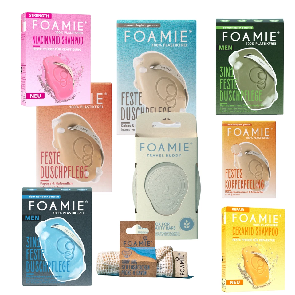 Foamie festes Duschgel Duschseife Duschpflege Seife Shampoo verschiedene Sorten - Bild 1 von 1
