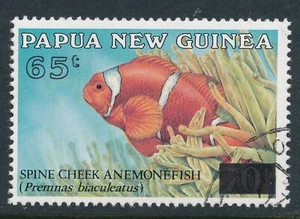 1994 PAPUA NEW GUINEA 65t on 70t ANEMONEFISH OVERPRINT FINE USED/CTO - Picture 1 of 1