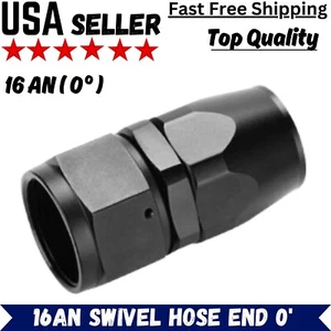 16AN 0 Degree Swivel Hose End Fitting Adaptor Black Aluminum - Picture 1 of 5