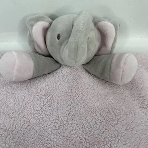 Blankets and Beyond Gray Pink Elephant Lovey Security Blanket Baby Fleece flaw - Picture 1 of 7