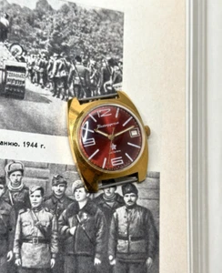 Orologio da polso VOSTOK KOMANDIRSKIE USSR vintage meccanico cassa placcata oro cal.2234 - Foto 1 di 16