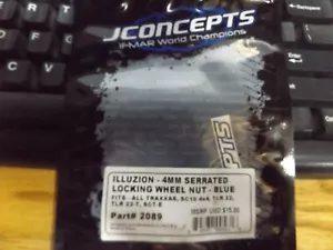 JConcepts 2089 J-Concepts 4mm Locking Wheel Nuts, Blue (4): Slash 4x4 - Picture 1 of 1