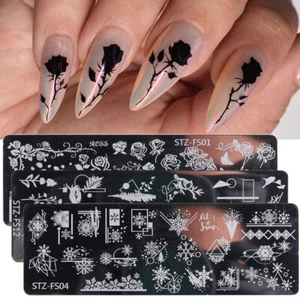 NAIL ART STAMPING PLATE STENCIL TEMPLATE IMAGE PLATES FLOWER ANIMAL TRANSFER ๐ - Picture 1 of 21