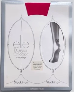 Vintage Elle Designer Collection Stockings Fuchsia One Size - Picture 1 of 3