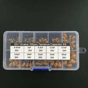 35V Tantal Kondensator sortiert Kit Box Assorstment 10 Wert x 10 Stück 0,47uf ~ 47uf - Bild 1 von 2