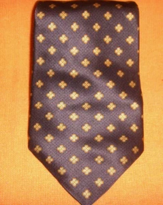 Gianfranco Ruffini Necktie Tie Men BROWN / GOLD Geometric 100% Silk ITLAY - Picture 1 of 1