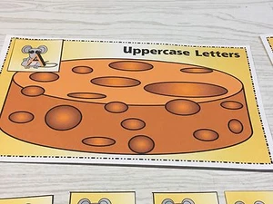 Upper And Lower Case Mouse Sort -Laminated Activity Cards Set - Picture 1 of 7