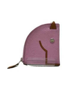 HERMES coin purse leather Pink plain women's Used - Picture 1 of 4