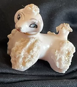 Statuetta spaghetti porcellana rosa e oro barboncino vintage anni '50 sinistra rosa e oro bambino - Foto 1 di 14