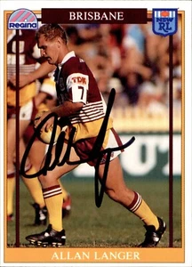 Signed 1993 Brisbane Broncos NRL Premiers Regina Card - Allan Langer - Picture 1 of 3