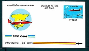 SPANIEN - SPANIEN - 1983 - AEROGRAMM - 35 pt - Jet mit Ausarbeitung technic - CASA C-101 - Bild 1 von 1