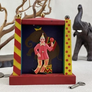Reuge Dancing Man Circus Clown "Tico Tico" Vintage Carnival Music Box Coin Bank - Picture 1 of 14