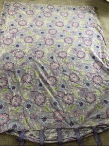 Pottery Barn Kids Twin Bed Duvet Cover Purple Floral Paisley Butterfly CUTE! - Picture 1 of 3