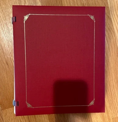 NUEVO Álbum de fotos de álbum de recortes vintage de libro rojo y adornos dorados Creative Memories 8 X 10 Foto 1 de 4