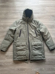 Reebok Men’s L Large Classic Long Olive Green Jacket Parka Duck Down Feather - Picture 1 of 12