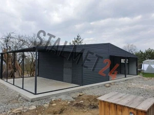 Blechgarage 12x6 Fertiggarage,KFZ Lager Schuppe Halle Gartencontainer Parkplatz - Bild 1 von 7