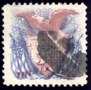 US 121 30c Pictorial Issue 1869 Shield, Eagle and Flags PSE cert F-VF used - Picture 1 of 3