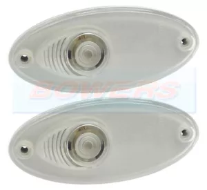 2x Hella Clear White Front Oval Marker Lights Lamps Swift Sterling Abbey Caravan - Picture 1 of 4