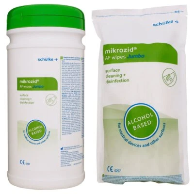 SCHÜLKE & MAYR Schülke mikrozid AF wipes Jumbo Dose Desinfektionsmittel 220 Stück + Refill