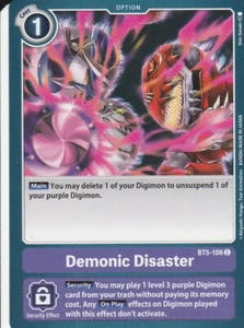 BANDAI DIGIMON CARD GAME - DEMONIC DISASTER BT5-106 C - PURPLE - Picture 1 of 2