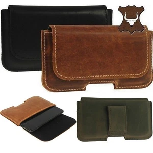 RICARDSSON CLASSIC GENUINE LEATHER POUCH WITH BELT LOOP CASE COVER FOR PHONES - Picture 1 of 12