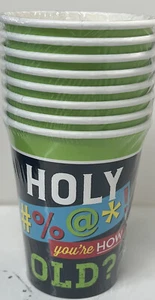 Age Humor 12 oz Hot/Cold Paper Cups 8 Pack Over The Hill Birthday Decorations - Picture 1 of 2