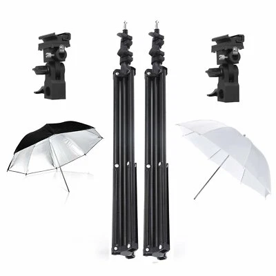 2m Light Stand Flash Bracket Mount Soft & Reflective Umbrella Studio Photo Kit - Image 1 of 4