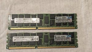 2x 16GB 2RX4 PC3-12800R Micron MT36JSF2G72PZ-1G6E1LF HP:672612-181 Server RAM - Bild 1 von 2