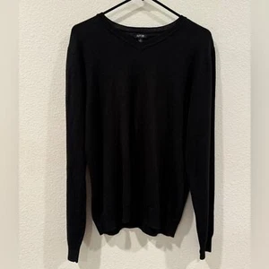 Apt. 9 Merino Wool Knit Blend Men’s Black V Neck Long Sleeve Sweater Size Small - Picture 1 of 13