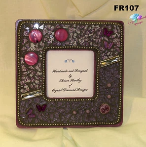 Purple Beauty Tempered Glass Handmade Mosaic Picture Frame for your Home - FR107 - Bild 1 von 4