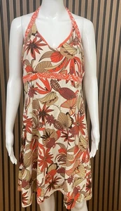 Patagonia Iliana Damen Kleid Etui Knielang Tropical XL Orange Floral - Bild 1 von 7