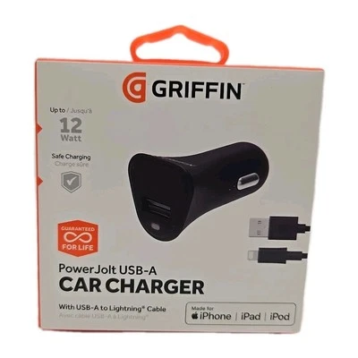Griffin PowerJolt Universal - Adaptador de corriente para coche iPhone - 12 vatios (USB) - negro Foto 1 de 2