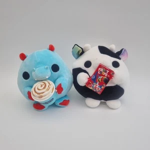 Zuru Snackles Mucca Ippopotamo Cinnabon Froot Loops Peluche Bundle Giocattolo Morbido Mini Marche - Foto 1 di 7