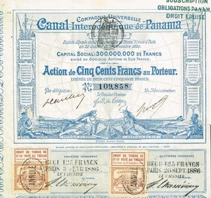 PANAMAKANAL 1880 Aktienzertifikat / Anleihe #109858 - Bild 1 von 1