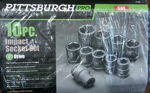 Juego de enchufes de impacto de óxido negro Pittsburgh Pro 10 piezas 1" SAE - Imagen 1 de 4
