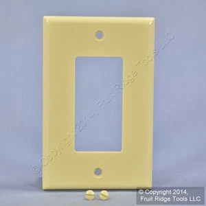 Leviton 80601-I Ivory 1-Gang Decora GFCI GFI Plastic Midway Wallplate Cover - Picture 1 of 7