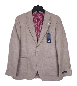 Nautica Herren Modern Fit Active Stretch Sport Mantel Hellbraun Webart 40S Neu mit Etikett *Defekt* - Bild 1 von 9